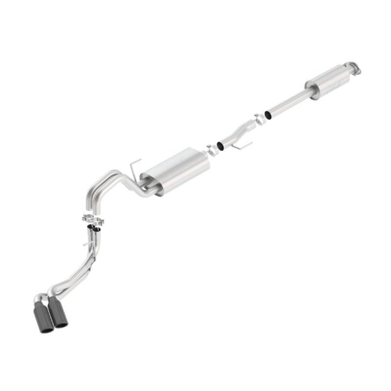 Borla 15-17 Ford F-150 2.7/3.5L V6 / 5.0 V8 2/4WD Black Chrome Angle-Cut Side Exit Catback Exhaust-SR1 Performance