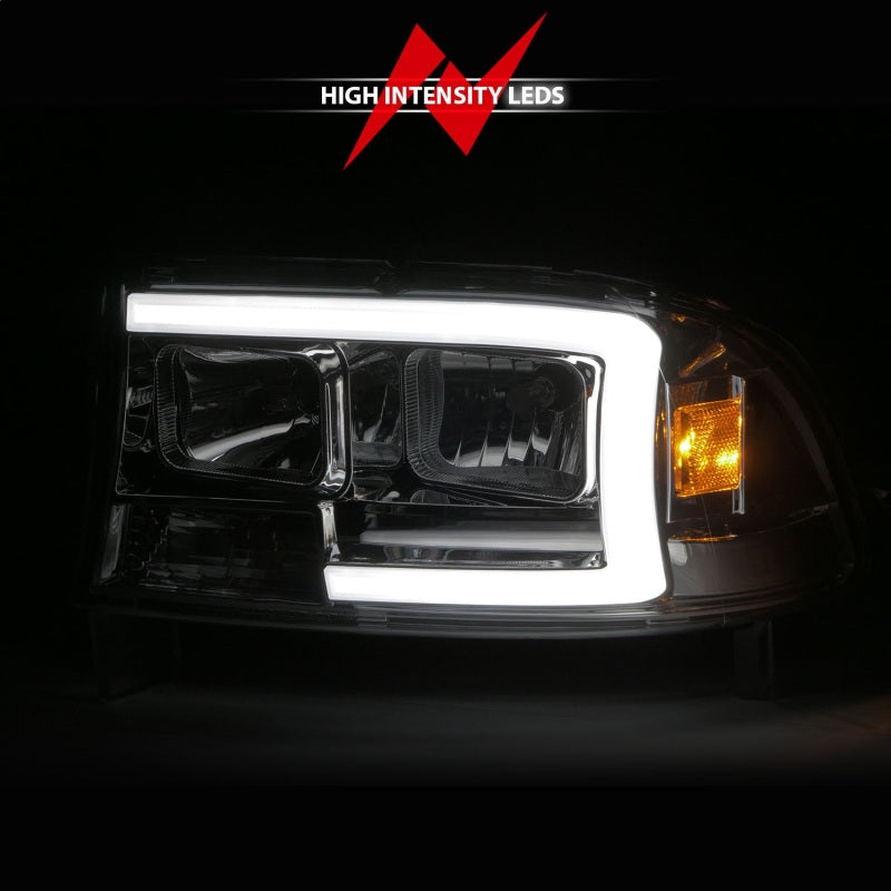 ANZO 97-04 Dodge Dakota/Durango Crystal headlight Set w/ Light Bar Chrome Housing-SR1 Performance