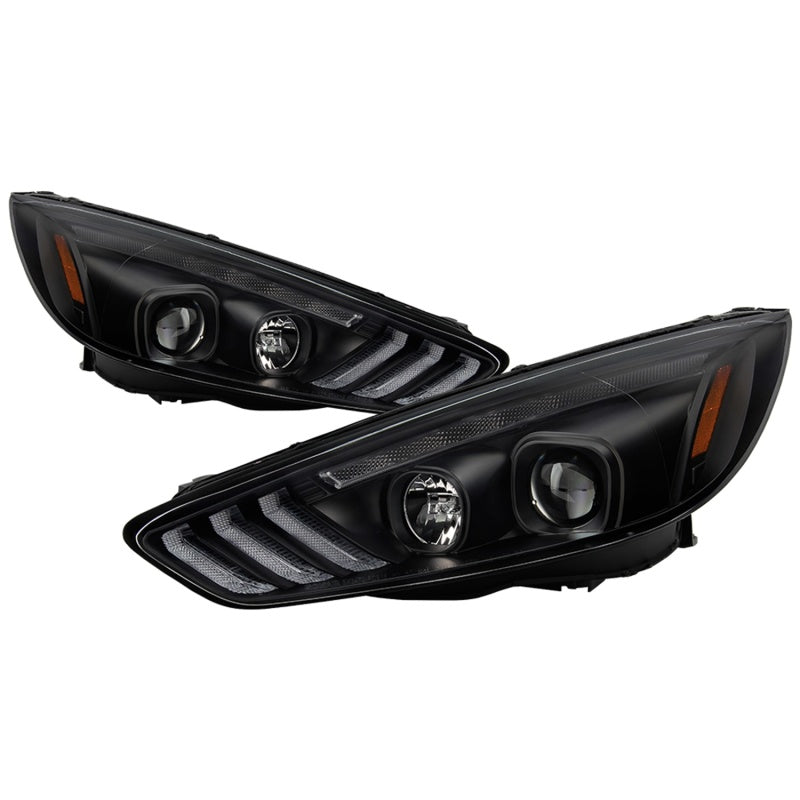 Spyder 15-18 Ford Focus Projector Headlights - Seq Turn Light Bar - Black PRO-YD-FF15-LBSEQ-BK-SR1 Performance