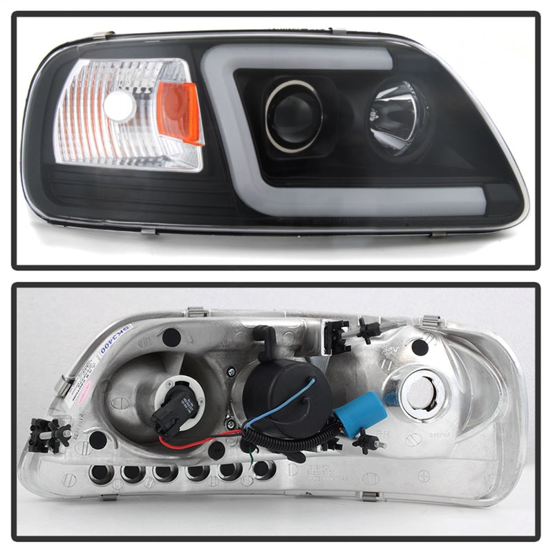 Spyder 97-03 Ford F-150 (After 6/1997) Light Bar Projector Headlights - Blk (PRO-YD-FF15097V2-LB-BK)-SR1 Performance