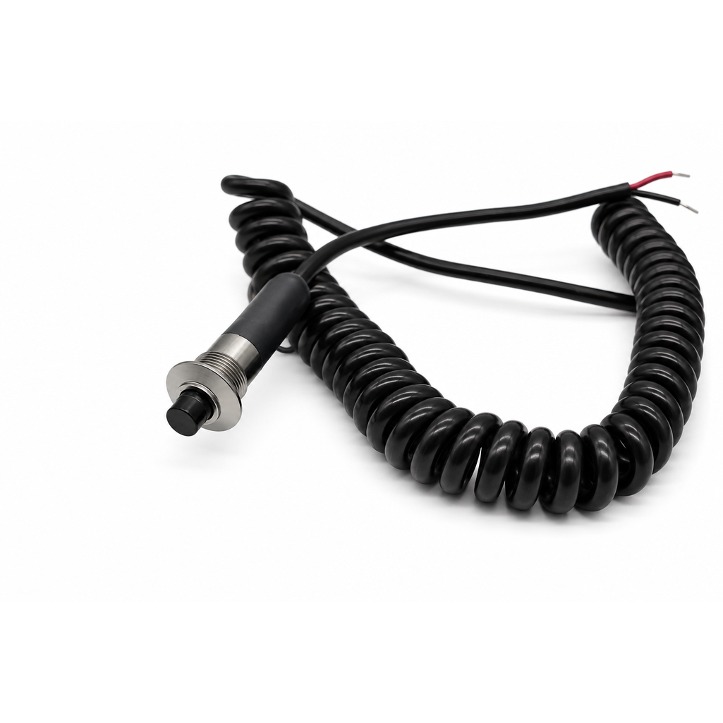 Granatelli Silver Pin Head Momentary Push Button Switch w/ 6' Retractable Cord – 810101SL