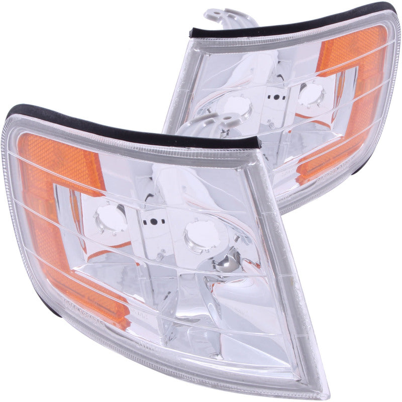 ANZO Corner Lights 1994-1997 Honda Accord Euro Corner Lights Chrome w/ Amber Reflector-SR1 Performance