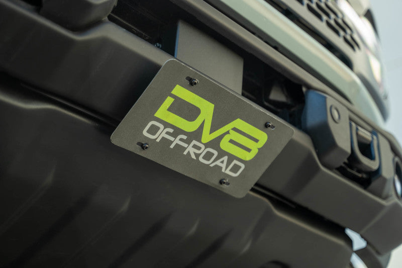 DV8 Offroad 2021 Ford Bronco Front License Plate Mount for OEM Steel Bumper - Slanted Design