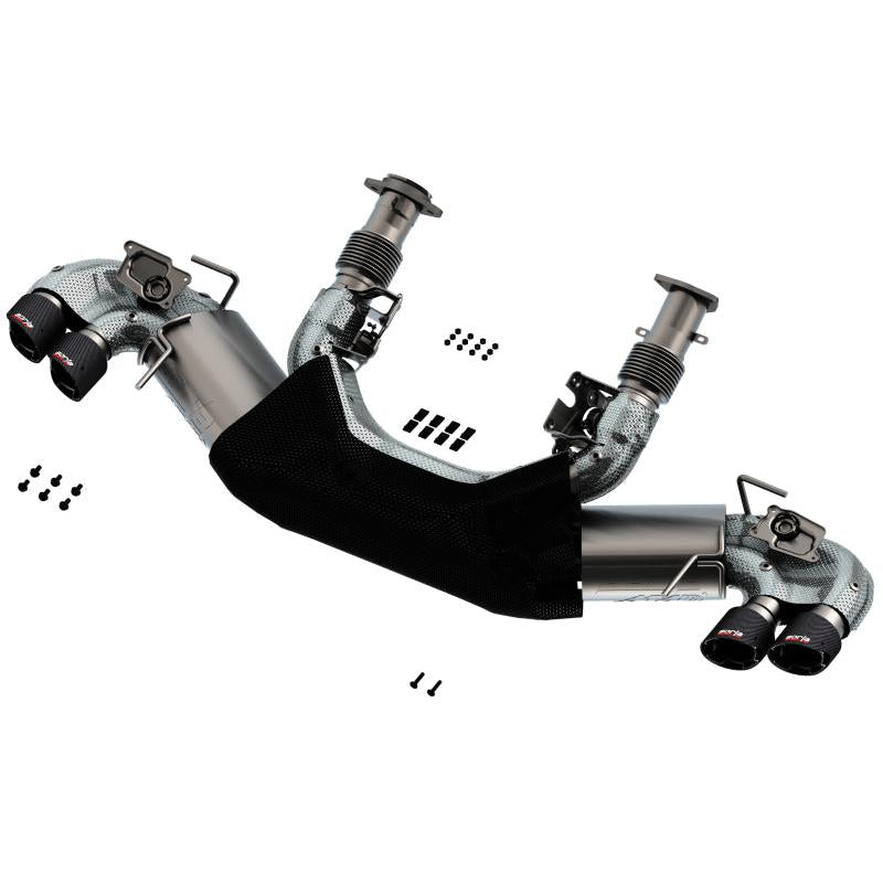 Borla 2020 Chevrolet Corvette C8 6.2L ATAK 3in Exhaust System Dual Round Angle Cut Carbon Fiber Tips-SR1 Performance