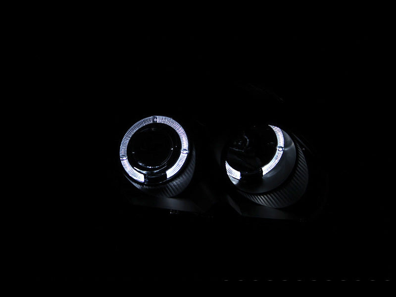 ANZO 1996-1998 Honda Civic Projector Headlights w/ Halo Black-SR1 Performance