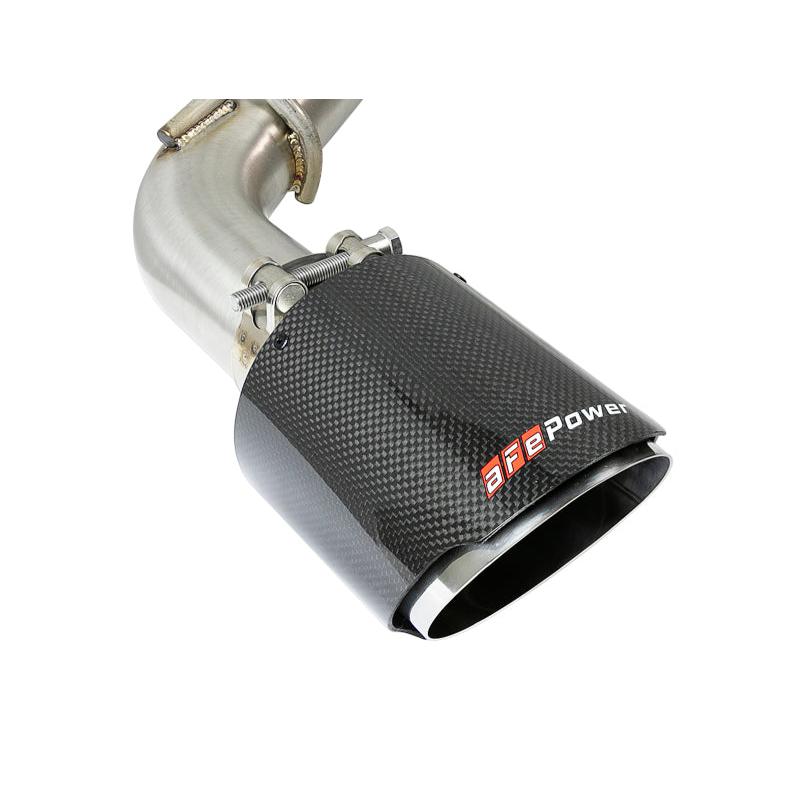 aFe POWER Takeda 2.5in 304 SS Axle-Back Exhaust w/ Carbon Fiber Tips 17-19 Infiniti Q60 V6-3.0L (tt)-SR1 Performance