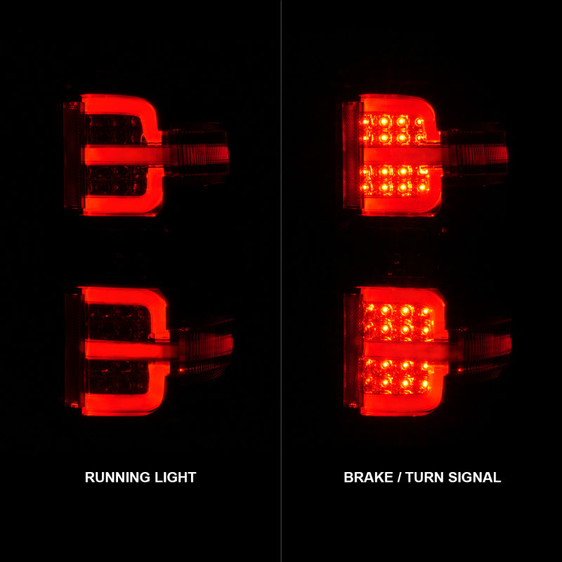 ANZO 15-19 Chevy Silverado 2500HD/3500HD (Factory Halogen Only) LED Tail Lights Black w/Clear Lens-SR1 Performance
