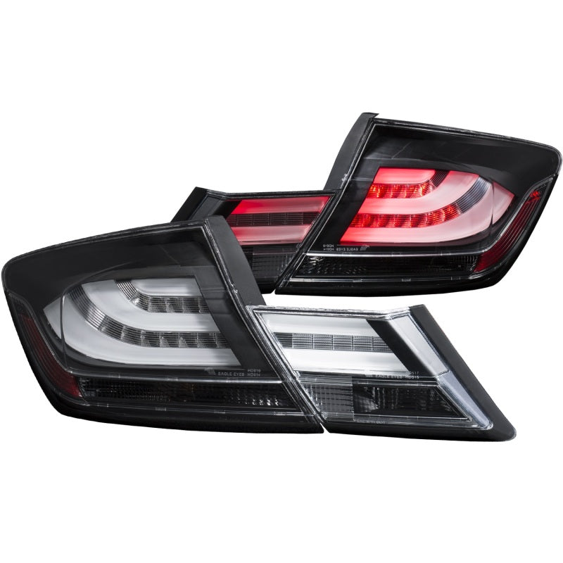 ANZO 2013-2015 Honda Civic LED Taillights Black-SR1 Performance