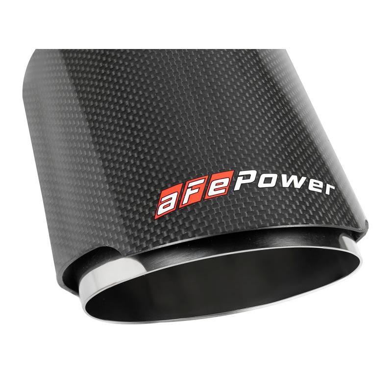aFe MACH Force-Xp 304 SS Clamp-On Exhaust Tip 2.5in. Inlet / 4.5in. Outlet / 7in. L - Carbon Fiber-SR1 Performance