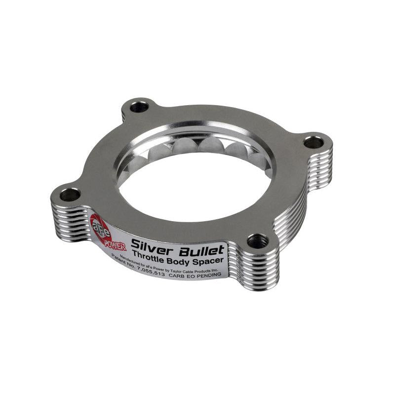 aFe 11-14 Ford Mustang/ 11-14 Ford F-150 V6 3.7L Silver Bullet Throttle Body Spacer - Silver-SR1 Performance