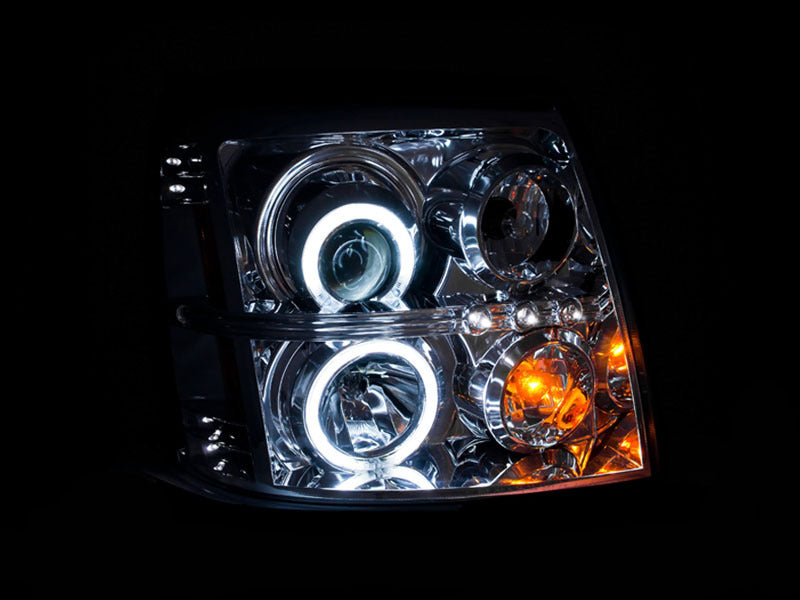 ANZO 2003-2006 Cadillac Escalade Projector Headlights w/ Halo Chrome (CCFL) (HID Compatible)-SR1 Performance