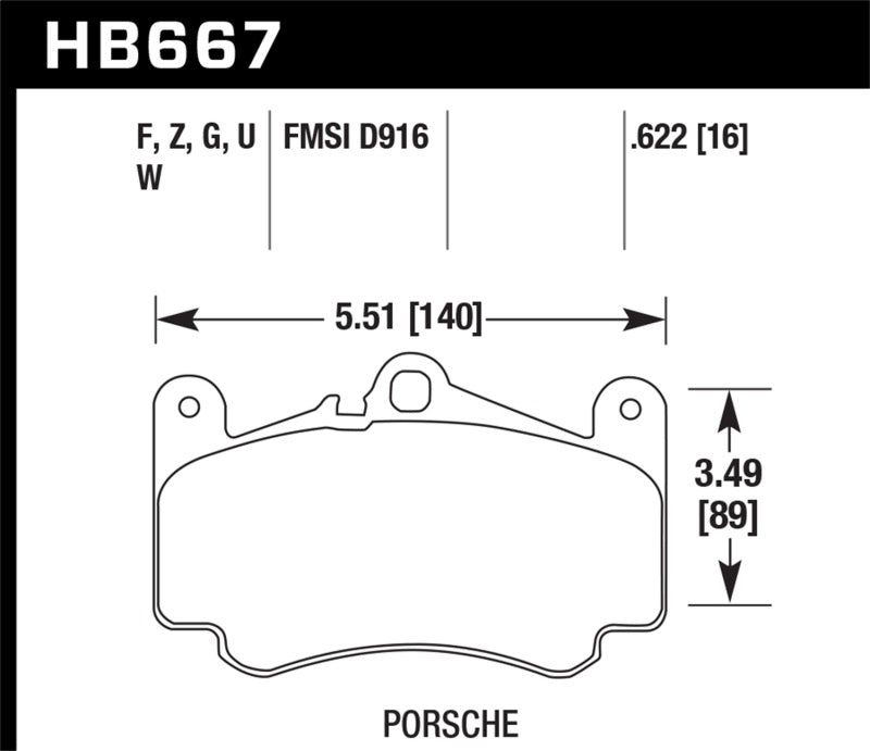 Hawk 02-05 Porsche 911 Carrera 4 Turbo Look/Carrera 4S Front Street Performance Ceramic Brake Pads-SR1 Performance