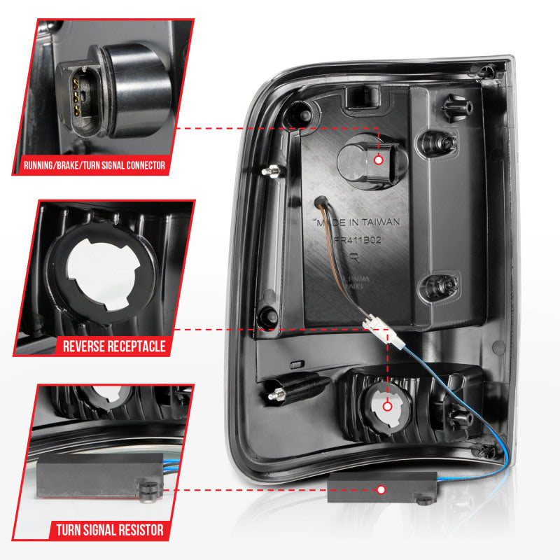 ANZO 2004-2006 Ford F-150 LED Tail Lights w/ Light Bar Black Housing Smoke Lens-SR1 Performance