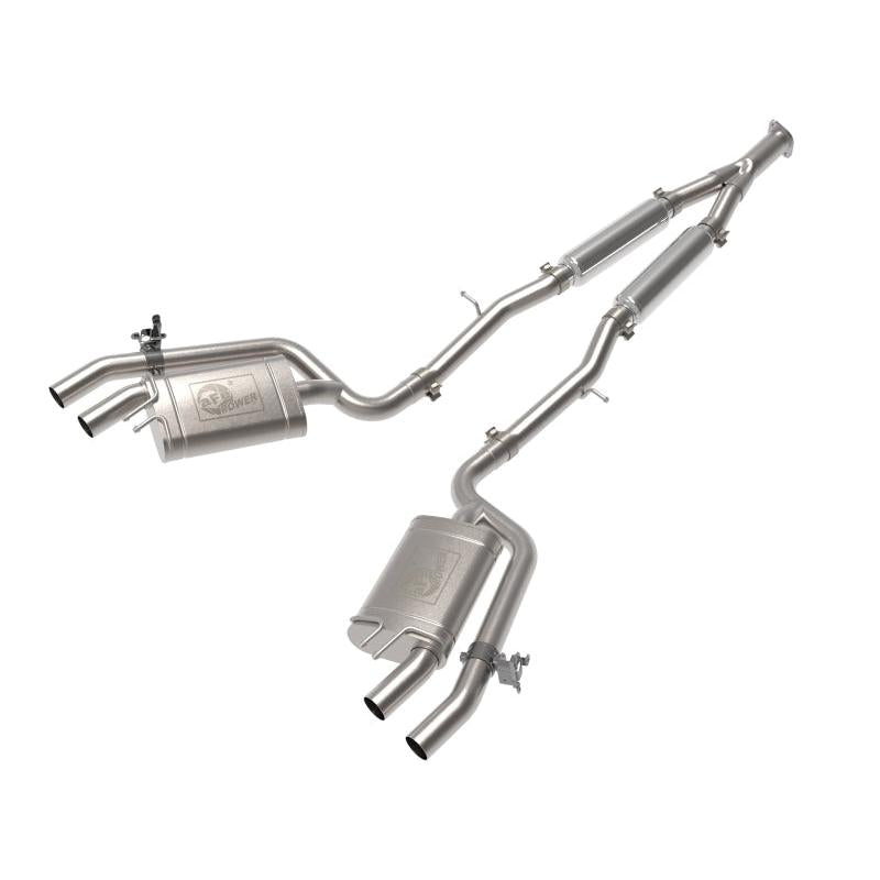 aFe 22-23 Kia Stinger L4-2.5L Turbo Gemini XV 3in to Dual 2-1/2in Cat-Back Exhaust System w/ Cut-Out-SR1 Performance