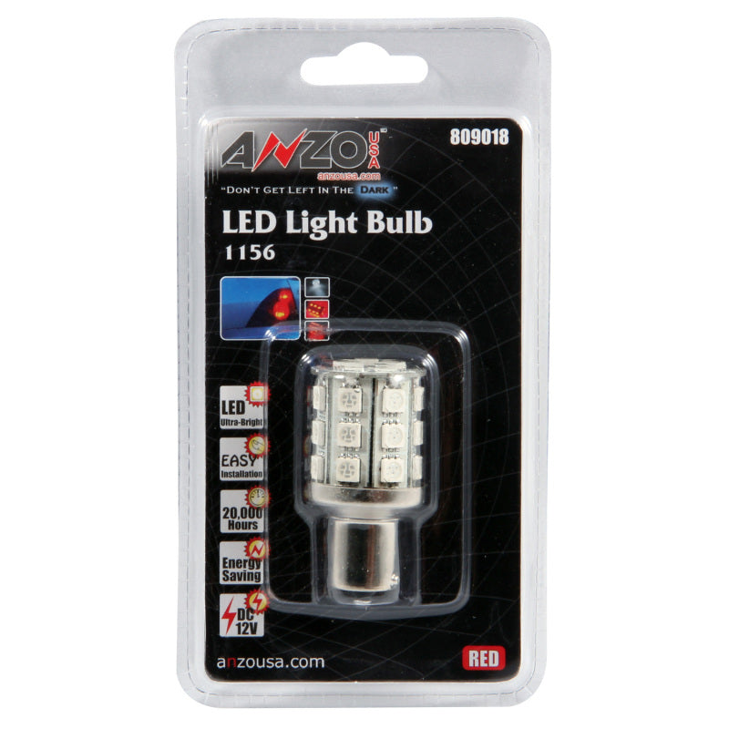 ANZO LED Bulbs Universal LED 1156 Red - 24 LEDs 2in Tall-SR1 Performance