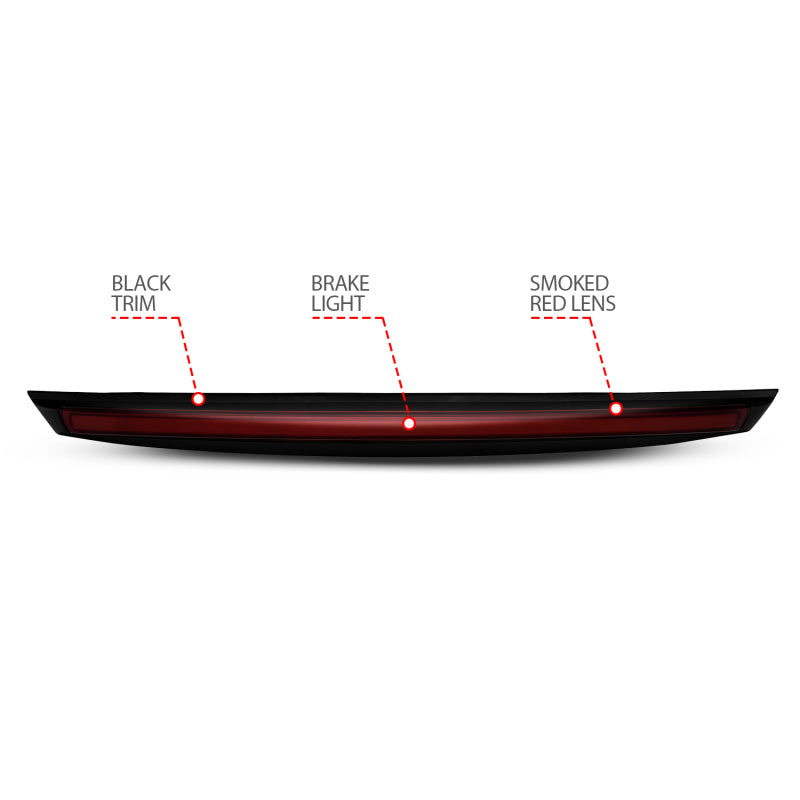 ANZO 2007-2014 Chevrolet Suburban 1500 LED 3rd Brake Light Black Housing Smoke Lens w/ Spoiler 1pc-SR1 Performance