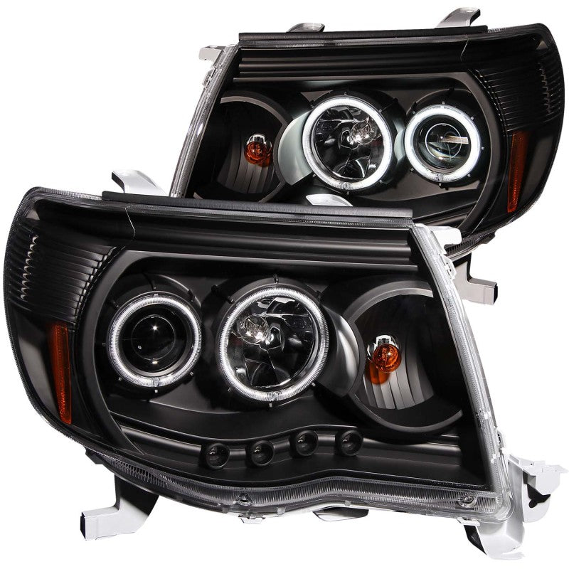 ANZO 2005-2011 Toyota Tacoma Projector Headlights w/ Halo Black-SR1 Performance