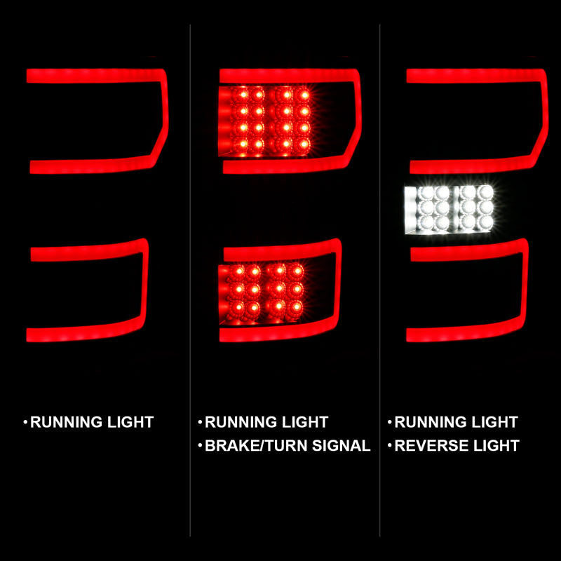 ANZO 18-19 Ford F-150 LED Taillight Black Housing Clear Lens Red Light Bar W/Sequential-SR1 Performance