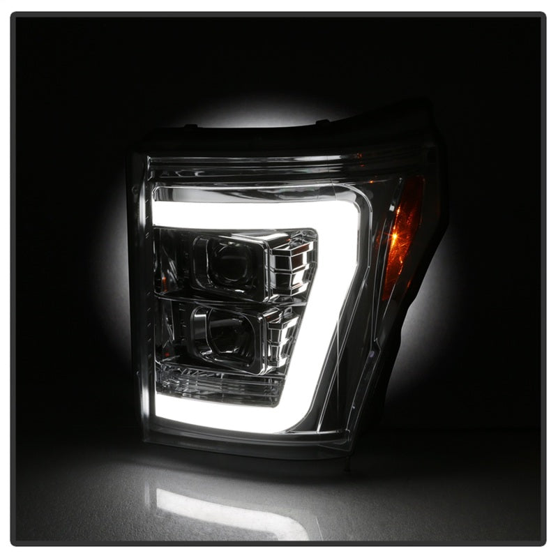 Spyder 11-16 Ford F-250/F-350 V2 Projector Headlights - Light Bar DRL - Chrome PRO-YD-FS11V2-LB-C-SR1 Performance