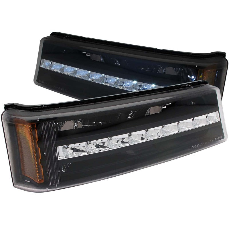 ANZO 2003-2006 Chevrolet Silverado 1500 LED Parking Lights Black w/ Amber Reflector-SR1 Performance