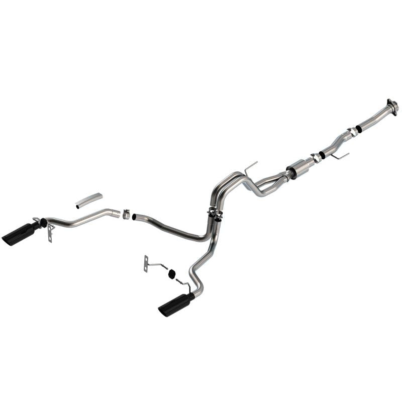 Borla F-150 2021 5.0L 2dr RC SB (122.8 WB) XL/XLT 3/2.25 SRE Cat-Back ATAK Black Chrome Tips-SR1 Performance