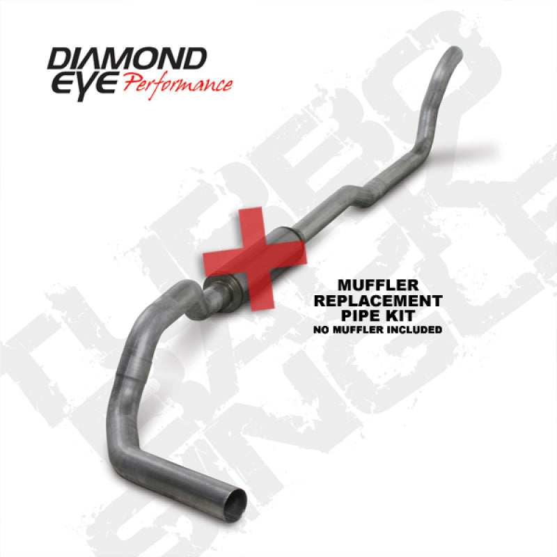 Diamond Eye KIT 4in TB MFLR RPLCMENT PIPE SGL AL: 2-WHEEL DRIVE ONLY 89-93 DODGE CUMMINS 5.9L-SR1 Performance
