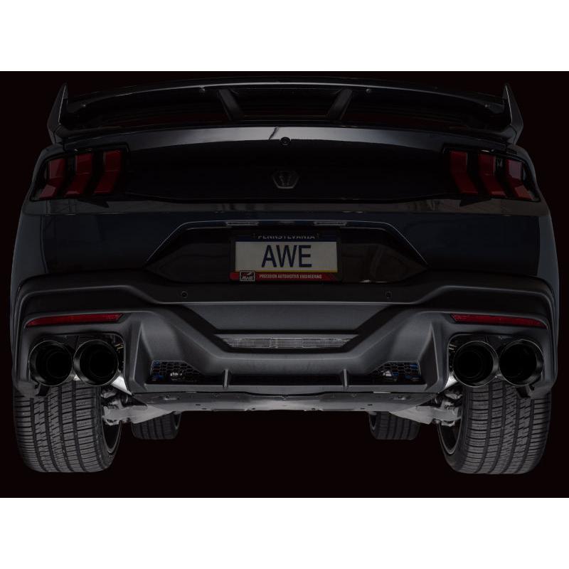 AWE 2024 Ford Mustang Dark Horse S650 RWD Track Edition Catback Exhaust w/ Quad Diamond Black Tips-SR1 Performance