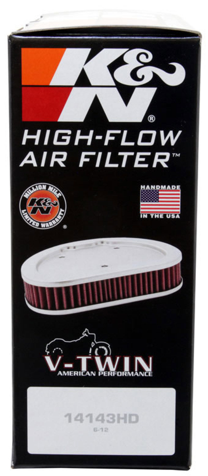 K&N Replacement Air Filter 1.625in H x 7.5in L for Harley Davidson-SR1 Performance