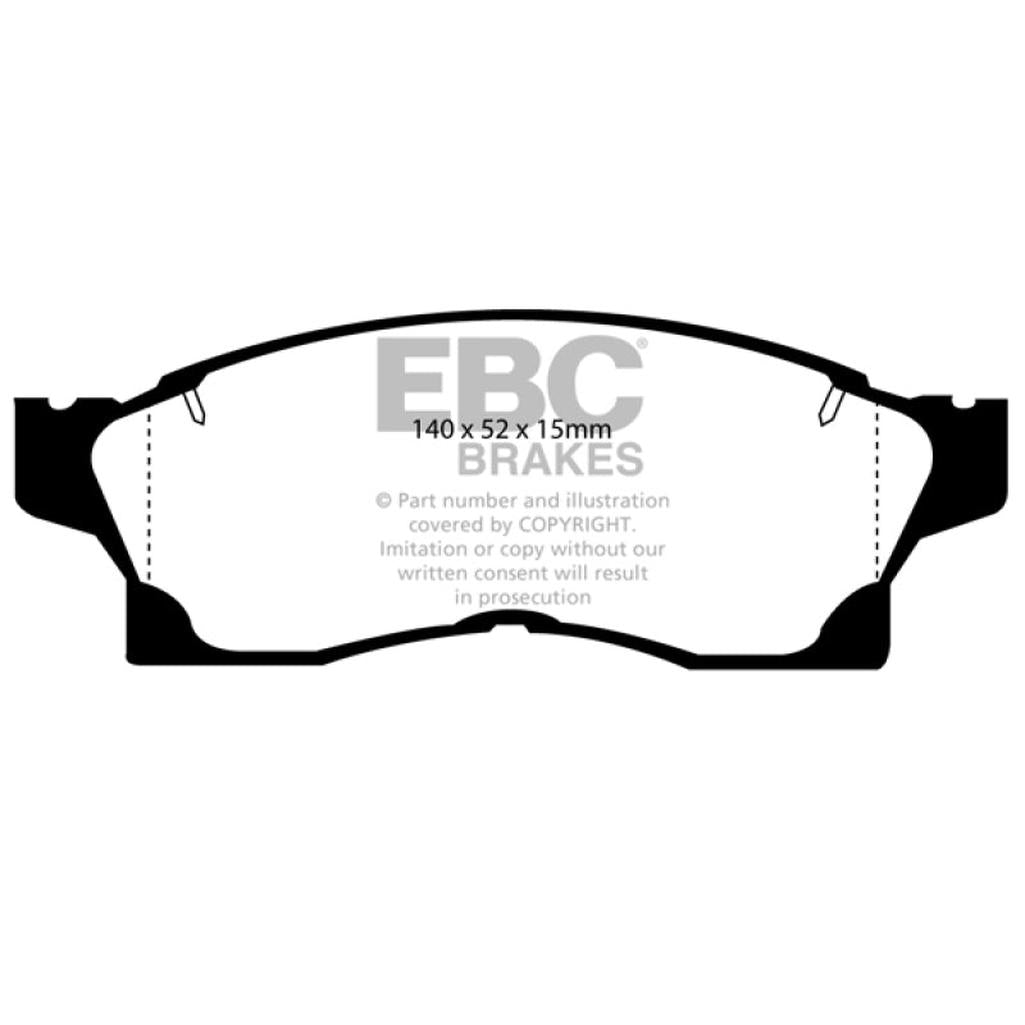 EBC Redstuff Ceramic Low Dust Front Brake Pads for 1991-1992 Toyota MR2 2.0 Turbo