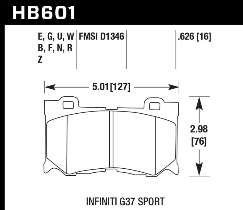 Hawk Infiniti G37 Sport Performance Ceramic Street Front Brake Pads-SR1 Performance