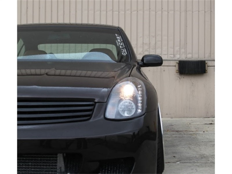 Spyder Infiniti G35 03-04 4DR Projector Halogen - LED Halo DRL Blk High H4 PRO-YD-IG35034D-DRL-BK-SR1 Performance