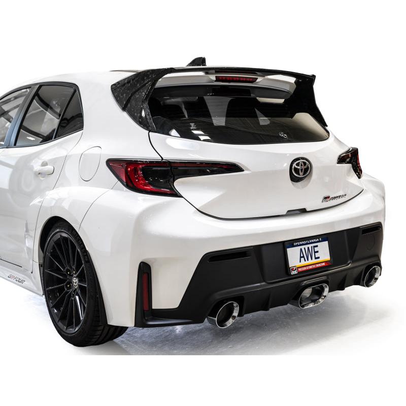 AWE 2023-2024 Toyota GR Corolla Touring Edition Catback Exhaust - Chrome Silver Tips-SR1 Performance