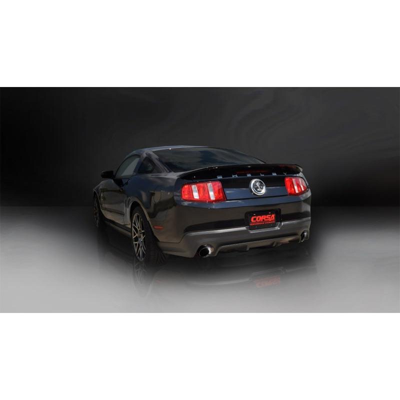 Corsa 2011-2012 Ford Mustang Shelby GT500 5.4L V8 Sport Axle-Back Exhaust w/ Black Tips-SR1 Performance