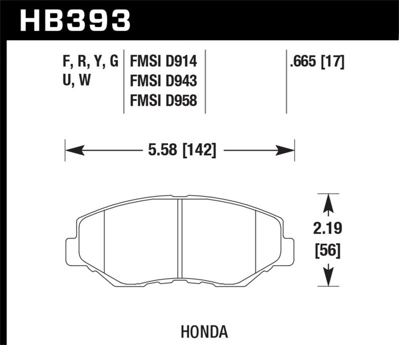 Hawk Acura/Honda HPS Street Front Brake Pads-SR1 Performance