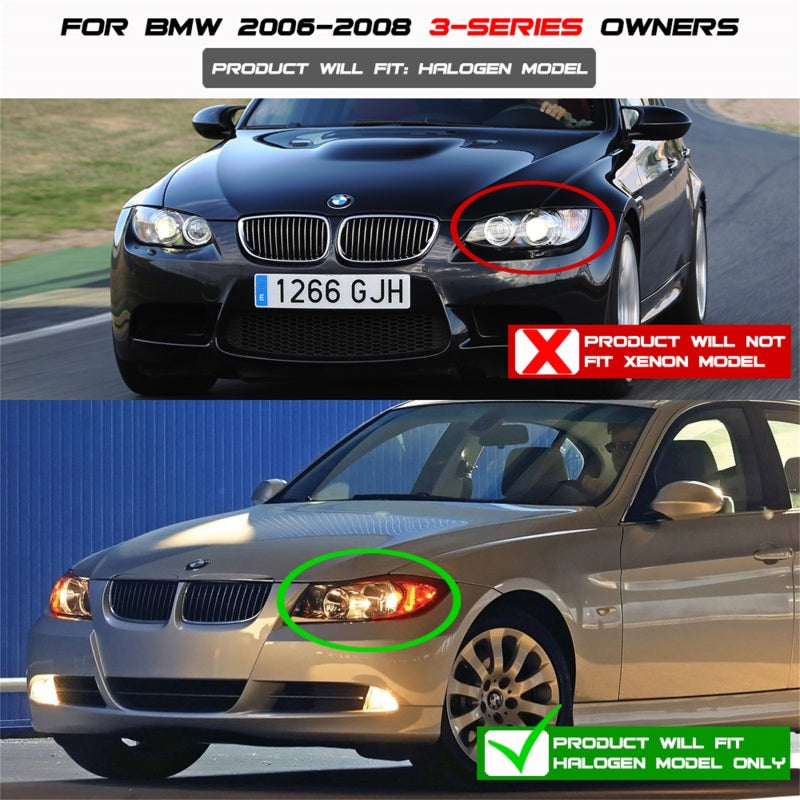 Spyder BMW E90 3-Series 06-08 4DR Projector CCFL Halo - Eyebrow Bulb Blk- PRO-YD-BMWE9005-CCFL-BK-SR1 Performance