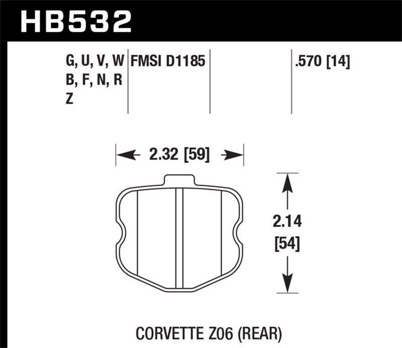 Hawk 10-12 Chevy Corvette Grand Sport / 06-12 Corvette Z06 Rear DTC-70 Race Brake Pads-SR1 Performance