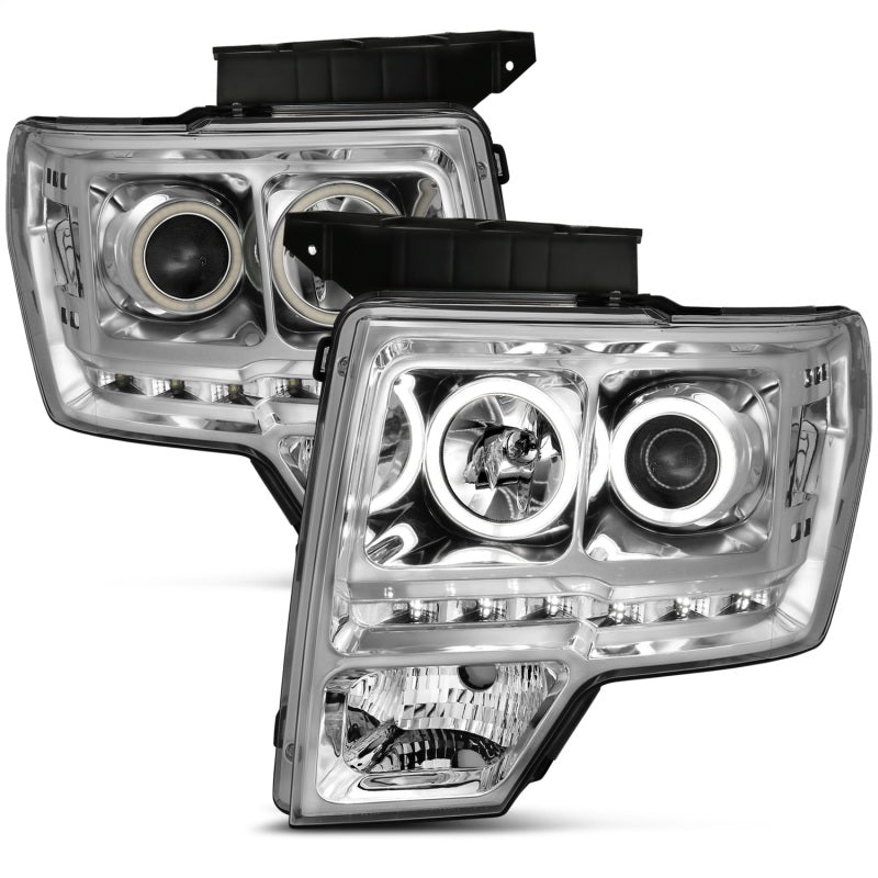 ANZO 2009-2014 Ford F-150 Projector Headlights w/ Halo Chrome (CCFL) G2-SR1 Performance