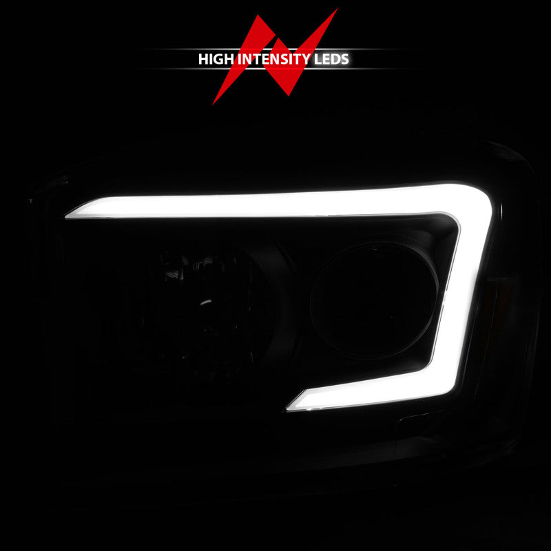 Anzo 06-09 Dodge RAM 1500/2500/3500 Headlights Black Housing/Clear Lens (w/ Light Bars)-SR1 Performance