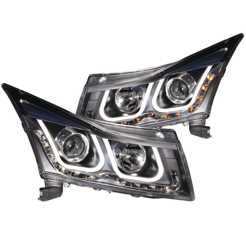 ANZO 2011-2015 Chevrolet Cruze Projector Headlights w/ U-Bar Black-SR1 Performance