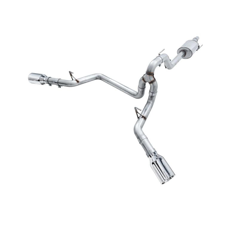 AWE Tuning 2015+ Ford F-150 0FG Dual Exit Performance Exhaust System w/5in Chrome Silver Tips-SR1 Performance