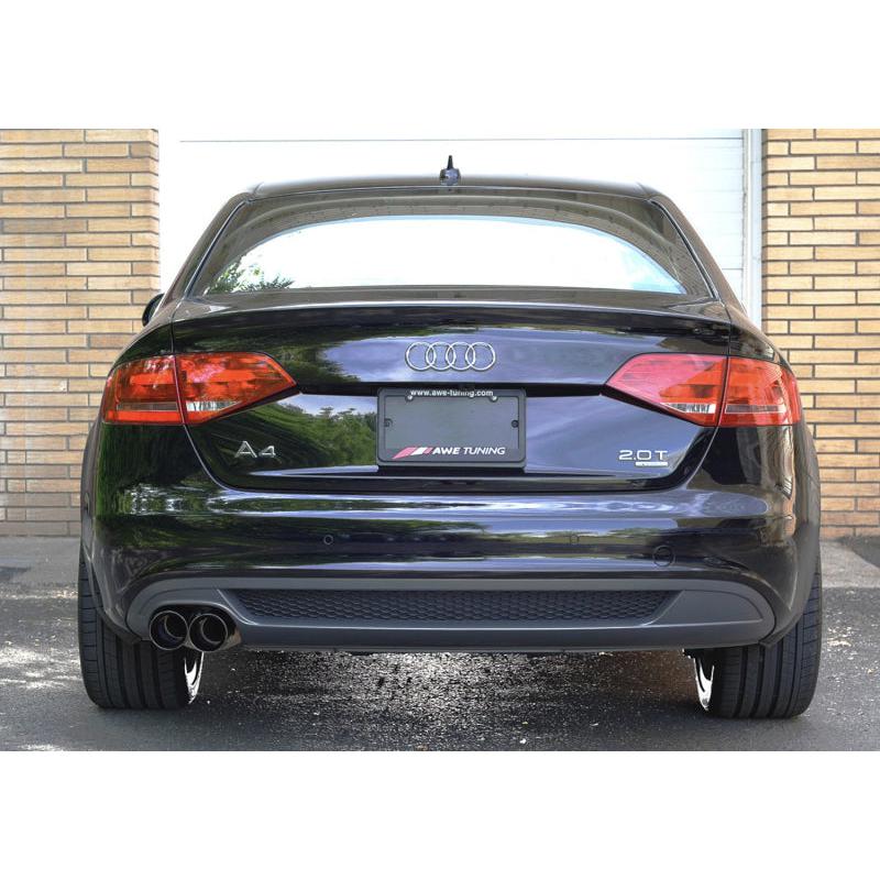 AWE Tuning Audi B8 A4 Touring Edition Exhaust - Single Side Diamond Black Tips-SR1 Performance
