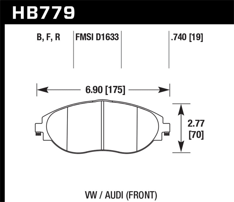 Hawk High Performance Street 5.0 Brake Pads-SR1 Performance