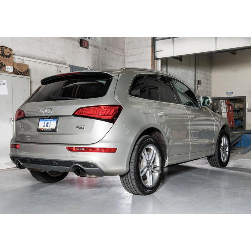 AWE Tuning Audi 8R Q5 3.0T Touring Edition Exhaust Dual Outlet Diamond Black Tips-SR1 Performance