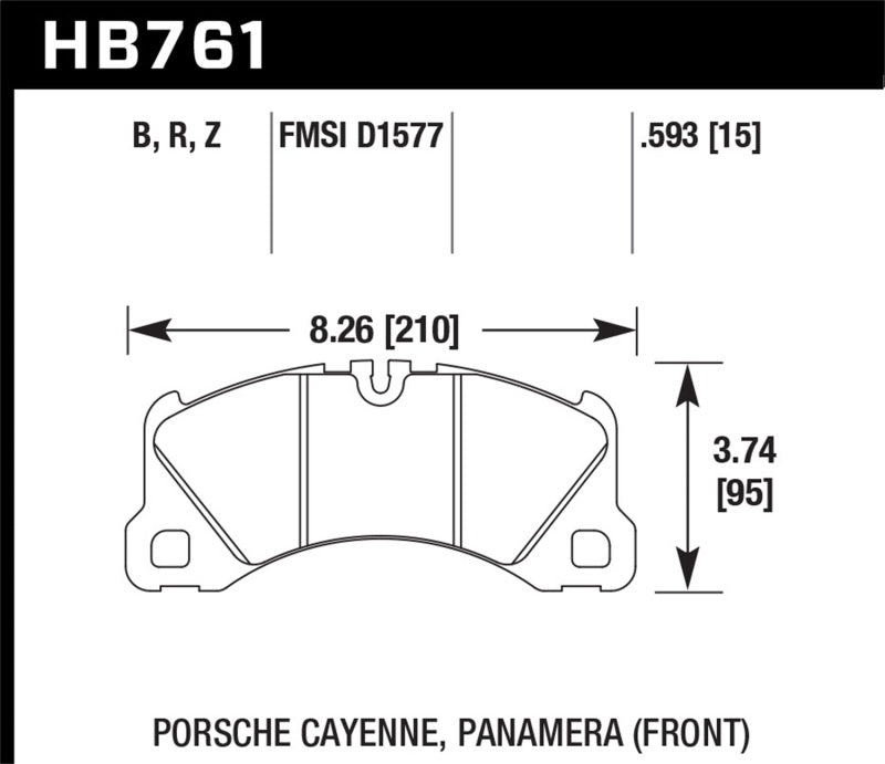 Hawk 10-13 Porsche Panamera / 12-15 Cayenne Performance Ceramic Luxury & Touring Front Brake Pad-SR1 Performance