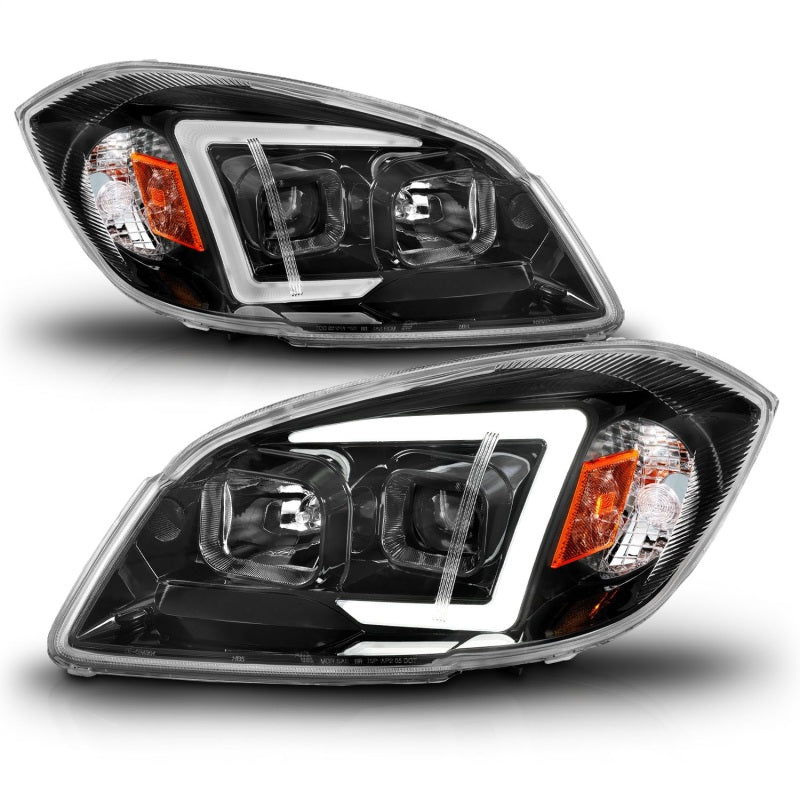 ANZO 05-10 Chevrolet Cobalt / 07-10 Pontiac G5 LED Projector Headlights w/ Seq Black Housing-SR1 Performance