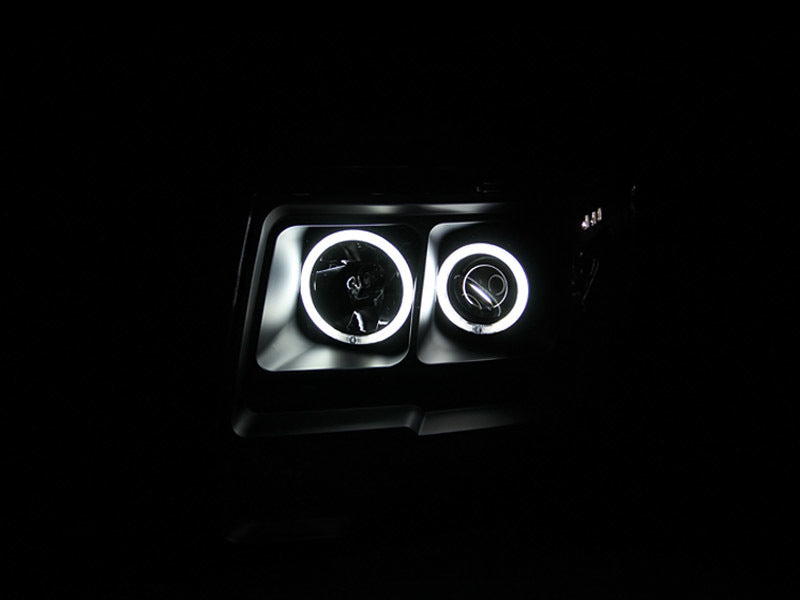 ANZO 2009-2014 Ford F-150 Projector Headlights w/ Halo Black (CCFL)-SR1 Performance