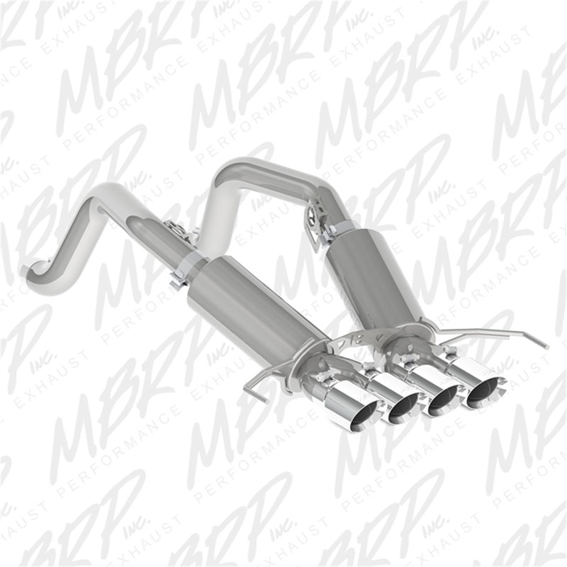 MBRP 14-19 Chevy Corvette V8 6.2L 3in T304 Dual Cat Back w/ 4in Quad Dual Wall Tips-SR1 Performance