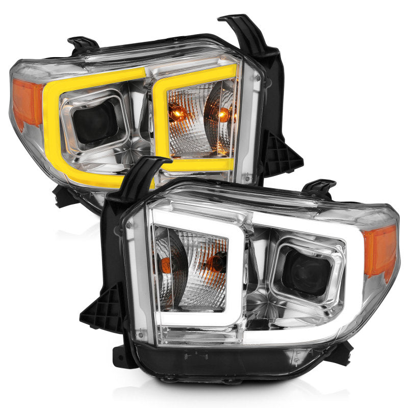 ANZO 14-17 Toyota Tundra Plank Style Projector Headlights Chrome w/ Amber-SR1 Performance