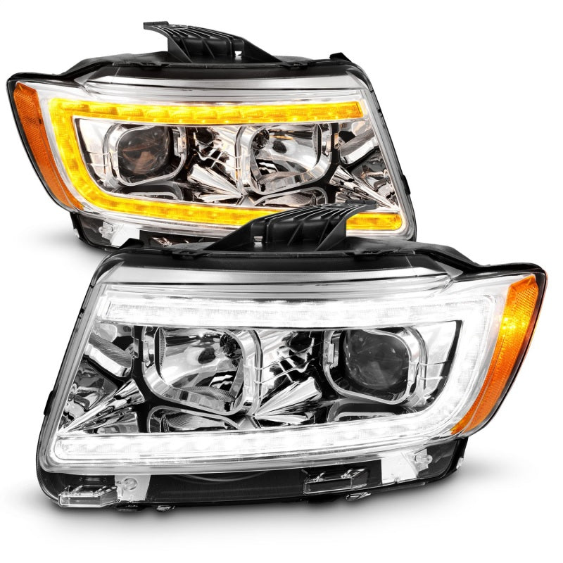ANZO 11-13 Jeep Grand Cherokee (Factory Halogen Only) Projector Headlights w/Light Bar Swchbk Chrome-SR1 Performance