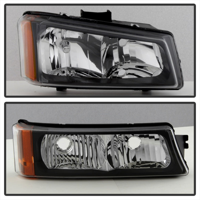 Xtune Chevy Silverado 2500HD 03-06 Crystal Headlights w/ Bumper Lights Black HD-JH-CSIL03-AM-BK-SET-SR1 Performance